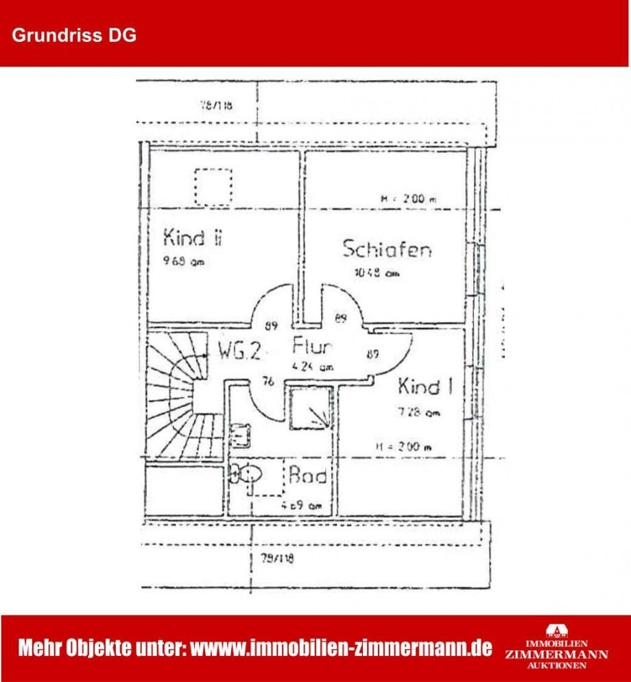 Grundriss DG Doppelhaush�lfte B�sum