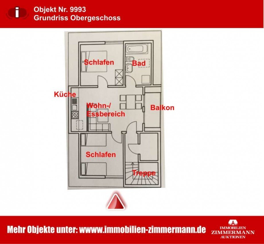 Grundriss Obergeschoss Doppelhaush�lfte B�sum