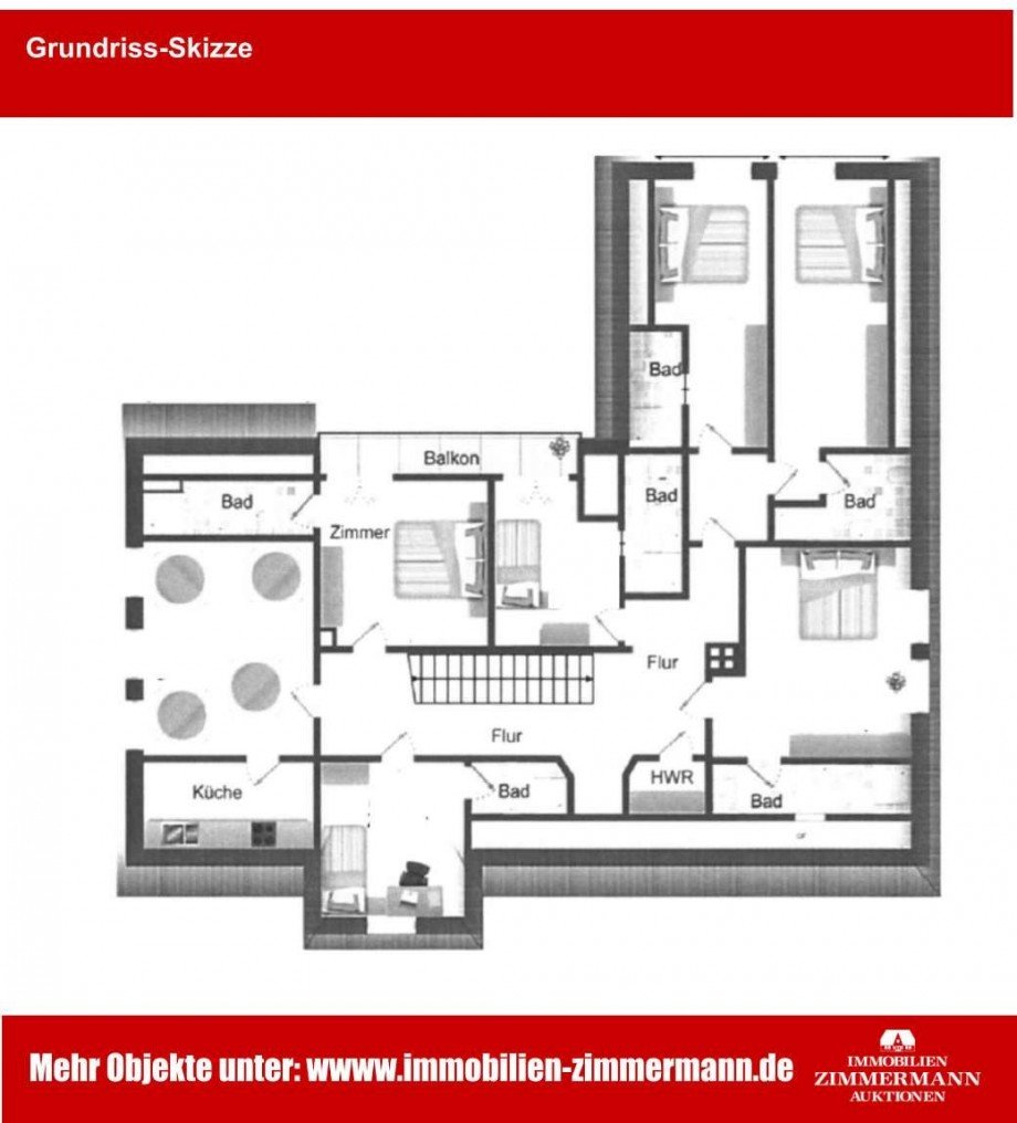 Grundriss Obergeschoss Haus Hedwigenkoog